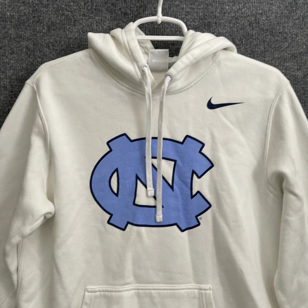 Nike North Carolina Tar Heels Hoodie Mens Sz M White Pullover